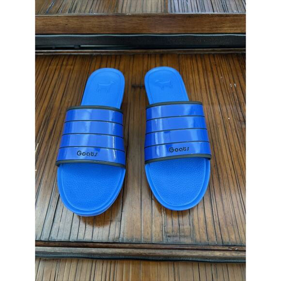 GOATS Black/Blue Stripe Comfortable Slip On Slide Sz 3.5 Y Kids New Nordstrom - Picture 1 of 5